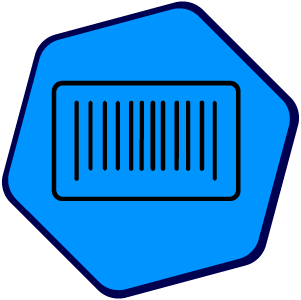 ilustrao de hexagono com tag em codigo de barras