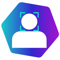 ilustração de pessoa com alvo em rosto representando biometria facial