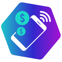 ilustração de celular com sinal wifi com moedas sobre a tela do aparelho