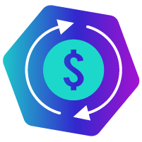 ilustração de moeda com flechas circulares em sua volta